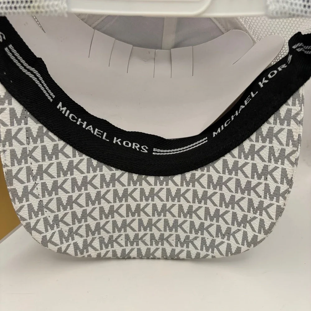 Michael Kors MK Logo Trucker‎ Hat White Grey Mesh Adjustable Snapback